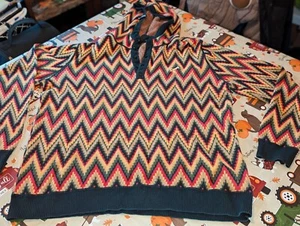 LR Geans Clothing + Equipment Pullover Hoodie Size XL Chevron Zigalar Sweater - Picture 1 of 12