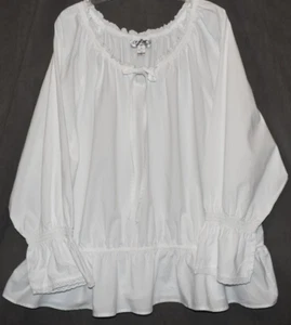 Back in the Saddle 3X White Top Boho Eyelet Peasant Western Tunic Shirt Long Slv - Picture 1 of 19