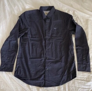 Camicia uomo Dockers blu navy disegno floreale bottoni taglia M vestibilità classica - Foto 1 di 9