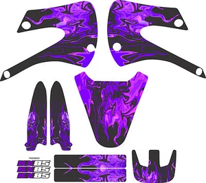 Purple Flames Graphic Kit fits Kx85 kx 85 01-12 Graphics Decal Sticker - Picture 1 of 2