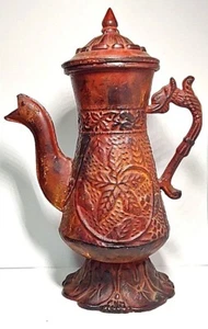 Cafetera de leche decorativa vintage grande de metal pesado oxidada de 14" para cocina  - Imagen 1 de 12