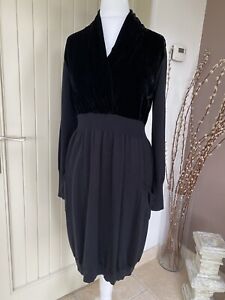 Beautiful Black Mint Velvet Dress Velvet Top Jumper Balloon Skirt 14 Excellent
