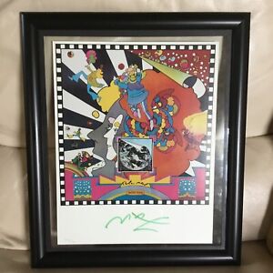 limited edition WFUNA Peter Max lithograph "Into The Future” Hand Signed Framed