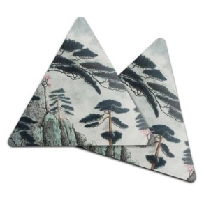 2x Triangle Coaster - Pine Mountains Chinese Landscape #21345 - Picture 1 of 1
