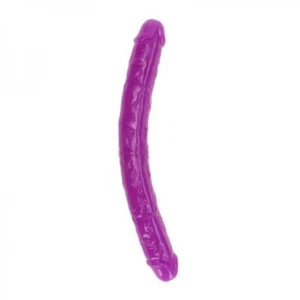 Realrock Glow In The Dark Double Dong 15 In. Dual-ended Dildo Neon Purple - Picture 1 of 1