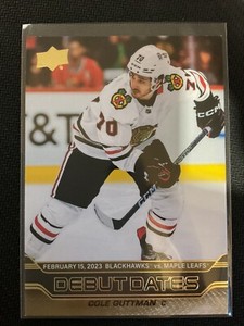 Cole Guttman 2023-24 Upper Deck Debut Dates Gold Parallel RC Card #DD-22