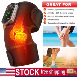 Electric Heated Knee Massager Arthritis Pain Relief Vibration Massage Joint Pad - Picture 1 of 22