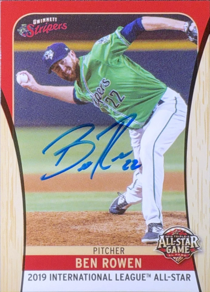 2019 International League All-Stars #4 Ben Rowen Atlanta Braves AUTO SIGNED - Image 1 of 1