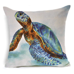 Ocean Style Sea Animals Cotton Linen Throw Pillow Case Cushion Cover Home Decor