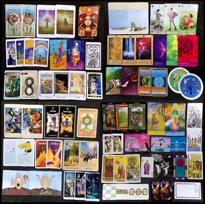 TAROT KARTEN LOT: 70+ gemischte Karten, Wicca Mystical Spiritual Animal Modern Vintage - Bild 1 von 10