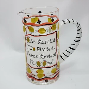 Martini Krug von Ganz Humor "1 Martini 2 Martini 3 Martini Boden" bemaltes Glas - Bild 1 von 5