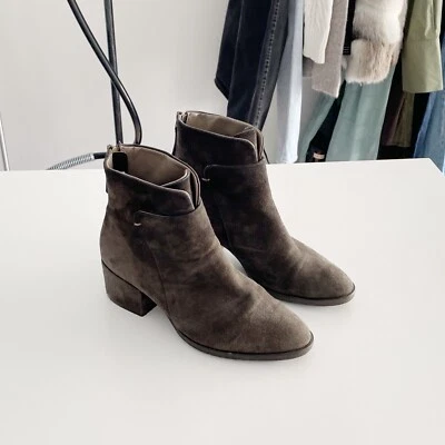 Botín Sesto Meucci Gamuza Foss Cremallera Marrón Talla 6 Minorista $295 Foto 1 de 4