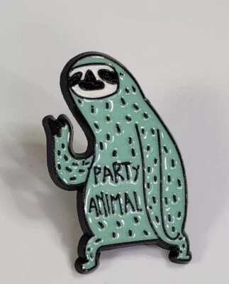 Broche Solapa Insignia Joyería Esmalte Perezoso Verde Aventura Dibujos Animados Fiesta Animal Foto 1 de 3