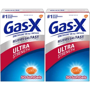 2 Pack - Gas-X Softgels Ultra Strength 50 Soft Gels Each - Picture 1 of 3