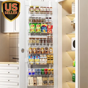 Adjustable Cabinet Door Organizer, 8-Tier Hanging Spice Rack Organizer, Metal ov - Picture 1 of 9