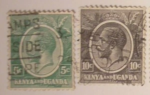 British East Africa KUT 5_10 cents 1927 KGV Sg;EA78-80 - Picture 1 of 3