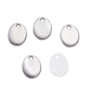 20 Stck. Tibetisches Silber Legierung Anhänger Oval Prägen Rohlinge Kleine Charms 10x8mm - Bild 1 von 7