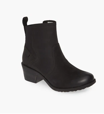Bota Chelsea Teva Z87116 Mujer Cuero Negro Anaya Impermeable Talla 8 M Foto 1 de 4