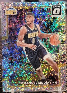 2017-18 Donruss Optic #40 Emmanuel Mudiay White Sparkle Prizm Denver Nuggets 
