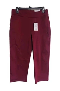 NWT Women's Croft & Barrow Effortless Stretch Pull-On Capri Pants Size 6 Burg - Picture 1 of 9