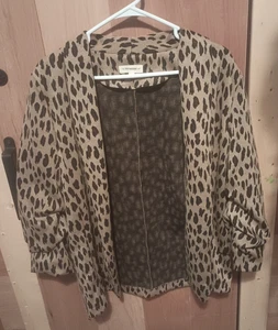 ee:some Damen Blazer Jacke Leoparden Animal Print vorne offen Größe L - Bild 1 von 9