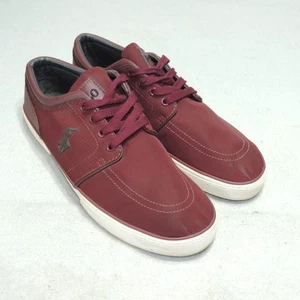 Polo Ralph Lauren Mens Size 11.5 D Faxon Low Sneakers Wine Maroon Shoes - Picture 1 of 15