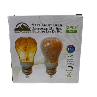 Himalayan Glow Salt Light Bulbs 60-Watt Equivalent, Warm Amber Glow - 2 Pack - Image 1 of 3