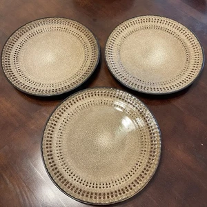 Pfaltzgraff Everyday CAMBRIA Dinner Plates Brown Auburn Blue Purple 2013 Set 3 - Picture 1 of 15