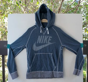 Sudadera con capucha pulóver vintage Y2K Nike para hombre azul blanco 452487 420 talla M - Imagen 1 de 6