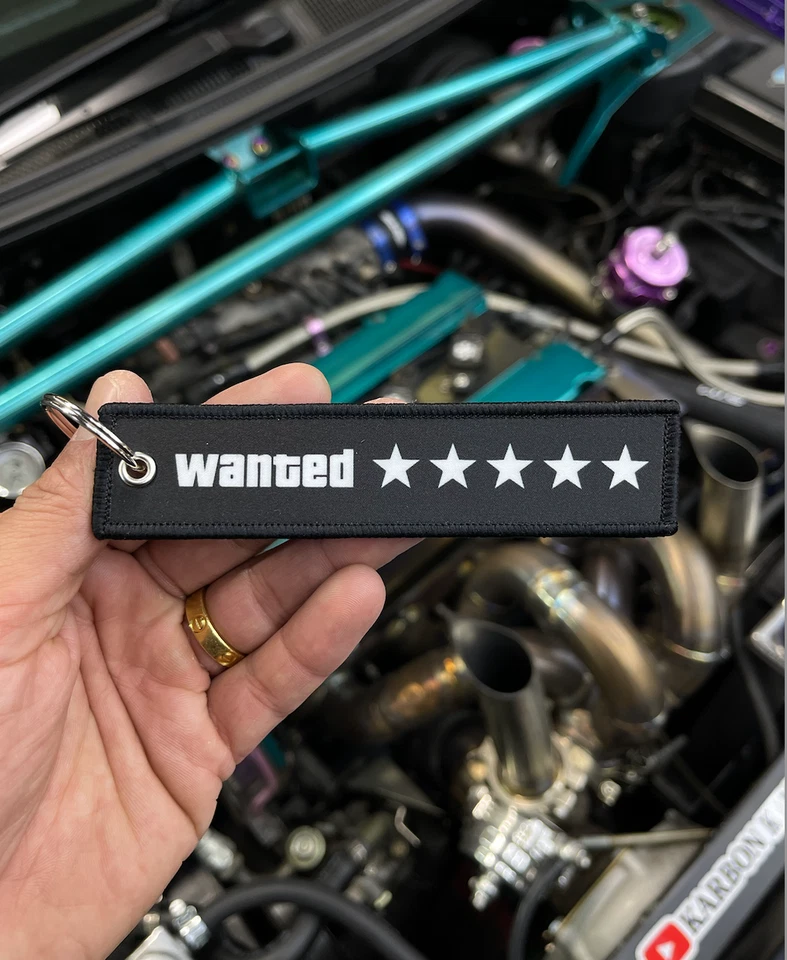 Llavero auto Wanted 5 estrellas Grand Theft Key Tag Foto 1 de 1