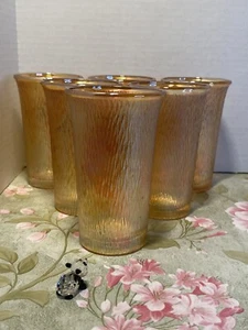 Baumrinde Karneval Glas Ringelblume Saftbecher Jeanette Imperial 6er Set - Bild 1 von 12