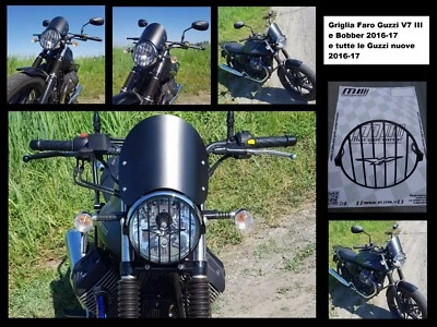 Griglia Faro Logo AQUILA Guzzi V7 III e Bobber 2016-2019 Cafè Racer/Cafe Racer - Immagine 1 di 2