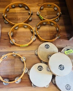 Latin Percussion CP 6”, 8” & 10” Single Row Headed Wood Tambourine - Steel - Picture 1 of 23