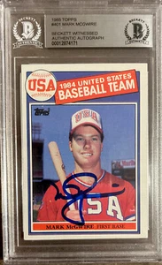 🟩🔥Mark McGwire🔥🟨 1985 Topps USA Rookie Card BGS BAS AUTO SIGNED RC A’s - Picture 1 of 5