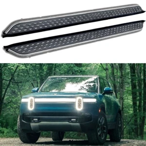 2PCS Fits for Rivian R1S 2022-2024 Fixed Running Board Nerf Bar Side Step pedals - Imagen 1 de 8