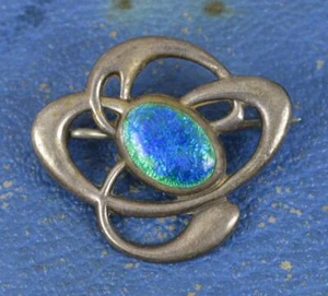 Impresionante broche Art Nouveau eduardiano de plata esterlina y esmalte - Imagen 1 de 7