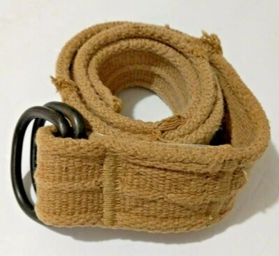 Cinturón ceñido caqui militar vintage sin marca para hombre, bordes usados, talla 30 Foto 1 de 4