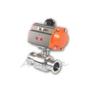 2" Stainless Steel 304 Tri-Clamp OD 64mm Type Sanitary Pneumatic Ball Valve - Picture 1 of 6