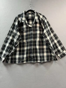 Universal Thread Women's Ivory/Black Plaid Flannel Shirt Size 3X - Picture 1 of 7