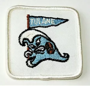 Vintage Tulane University Green Wave Sport Team Logo Jacke Mütze Aufnäher Neu aus altem Lagerbestand 1970er Jahre - Bild 1 von 3