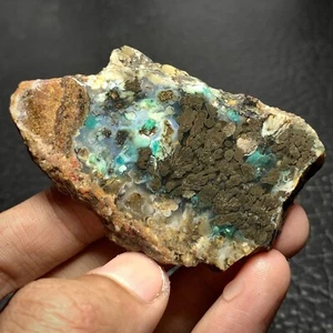 Losa de Crisocola Pluma Multicolor 62x39x6mm Alta Calidad 130,5 ct SIN PULIR - Imagen 1 de 8