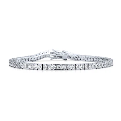 Bridal 10CT Princess Cut CZ Tennis Bracelet in Sterling Silver for Prom - Image 1 of 4