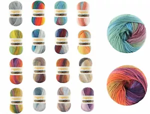 Rainbow Papatya Batik chunky Multicoloured 100g Ball- 16 Colours - Picture 1 of 17