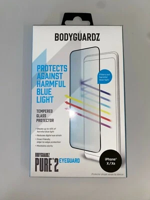 Protector de pantalla de vidrio templado BodyGuardz Pure 2 NUEVO para iPhone X/Xs Foto 1 de 2