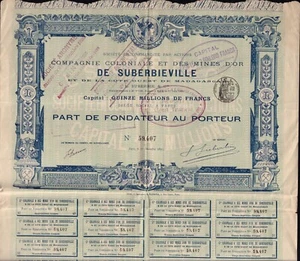 AFRICA MADAGASCAR GOLD MINES Coloniale & Mines d'Or Suberbieville 1895 Paris - Imagen 1 de 1