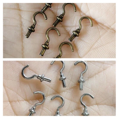 6PC 1:12 Scale Dolls House Miniatures Building Accessory Lot Cabinet Hook Metal - Image 1 of 4