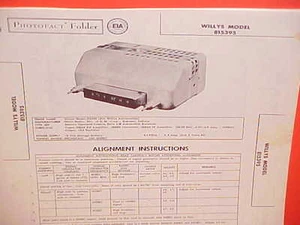 1952 1953 1954 1955 WILLYS AERO LARK WING ACE BERMUDA AM RADIO SERVICE MANUAL - Picture 1 of 1
