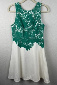 Anthropologie Moulinette Soeurs Kleid 10 grün creme Laube Spitze Häkel - Bild 1 von 10