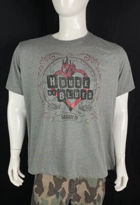 House of Blues Anaheim красный блеск сердце графический серый новый футболка, женщин 2XL - Изображение 1 из 4