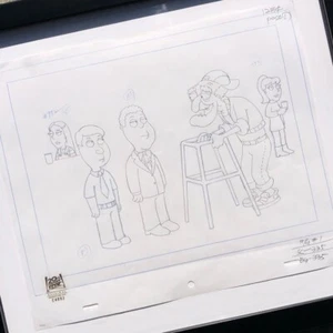 Family Guy Original Animation Art Artist Sketch Herbert the Pervert Framed + COA - Picture 1 of 12